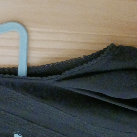 NY&Co.Black dress open shoulder long sleeve Small NWT V Neck pockets eyelet trim - Picture 2 of 7